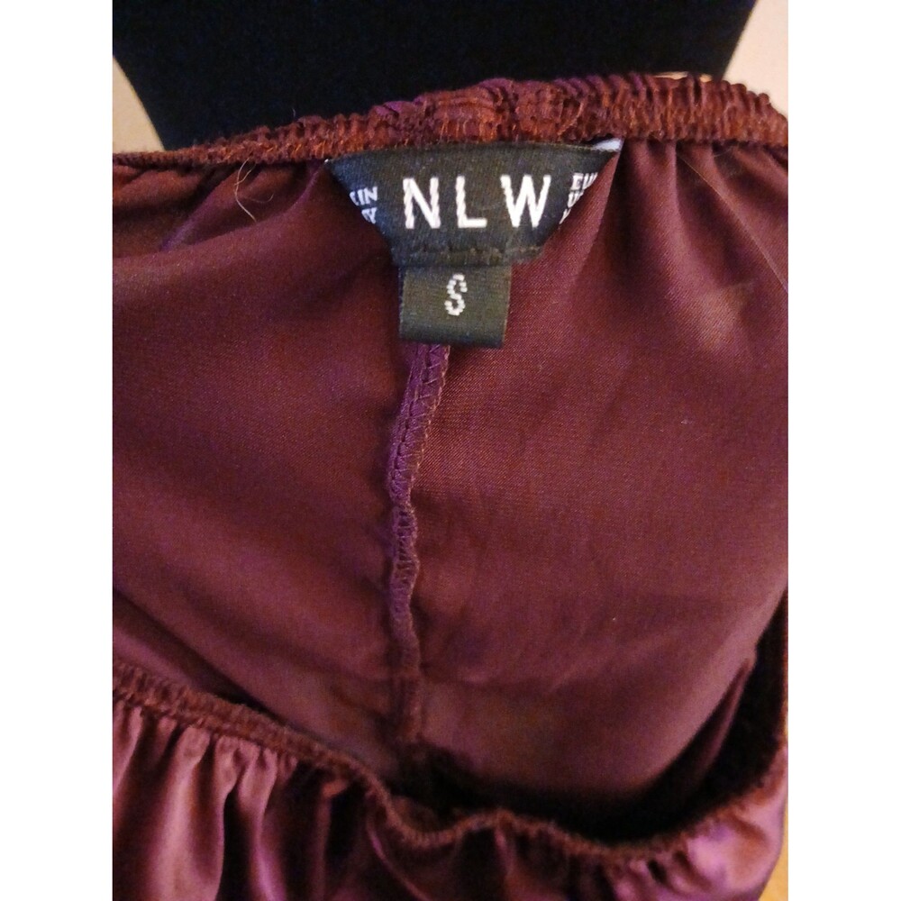 Elegant Burgundy Halter Maxi Dress - Women's Evening Gown - Picture 6 of 6